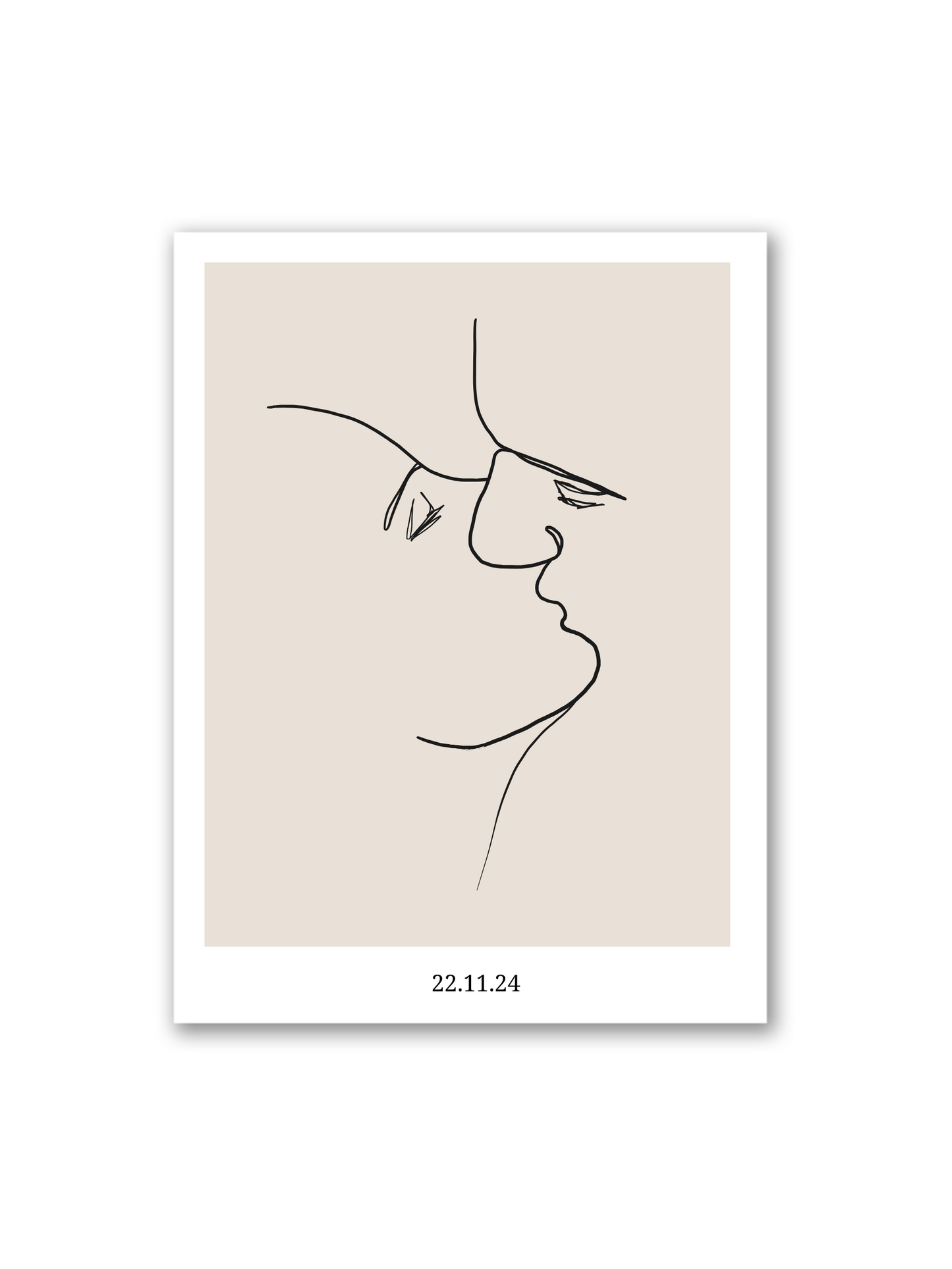 Individuell gestaltetes Line Art Poster von Sels Studio – dein Foto als handgezeichnete Illustration auf beigem Hintergrund, perfekt für persönliche Geschenke