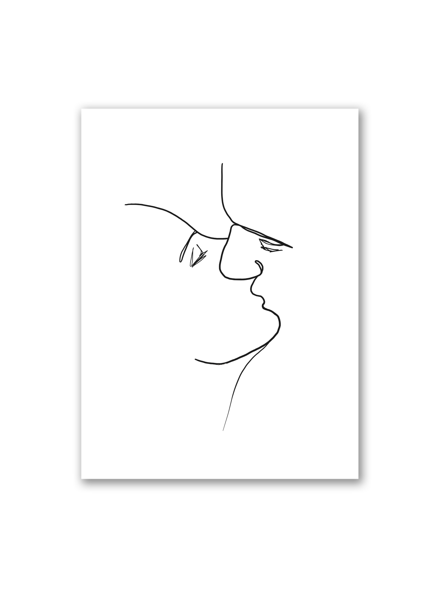 Line Art Poster „Dein Foto als Line Art“ von Sels Studio – aus deinem Bild wird eine personalisierte Illustration auf weißem Hintergrund, ideal als Geschenk für Freundschaft, Liebe oder Familie