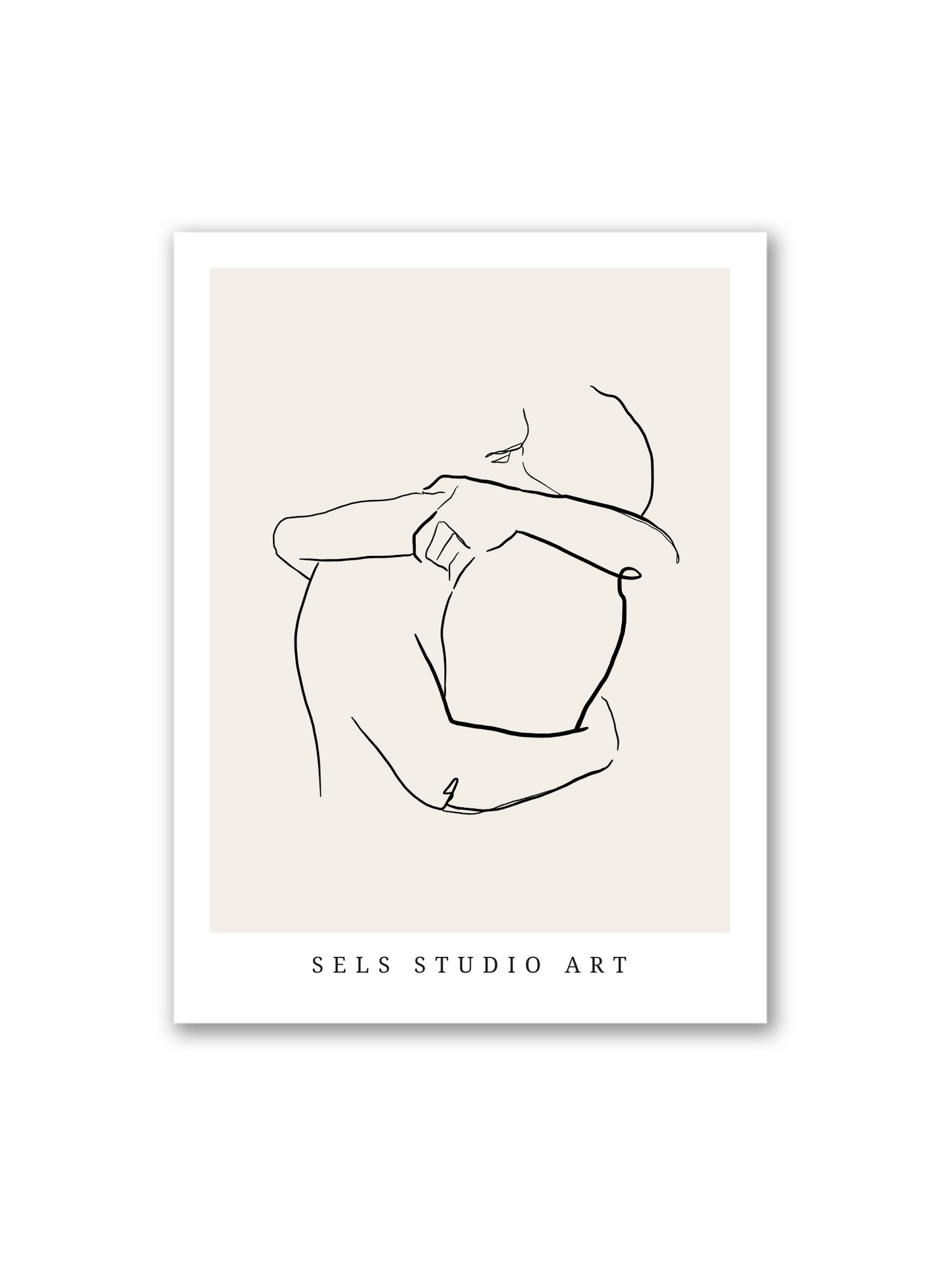 Intimate Embrace | Umarmung Line Art Poster