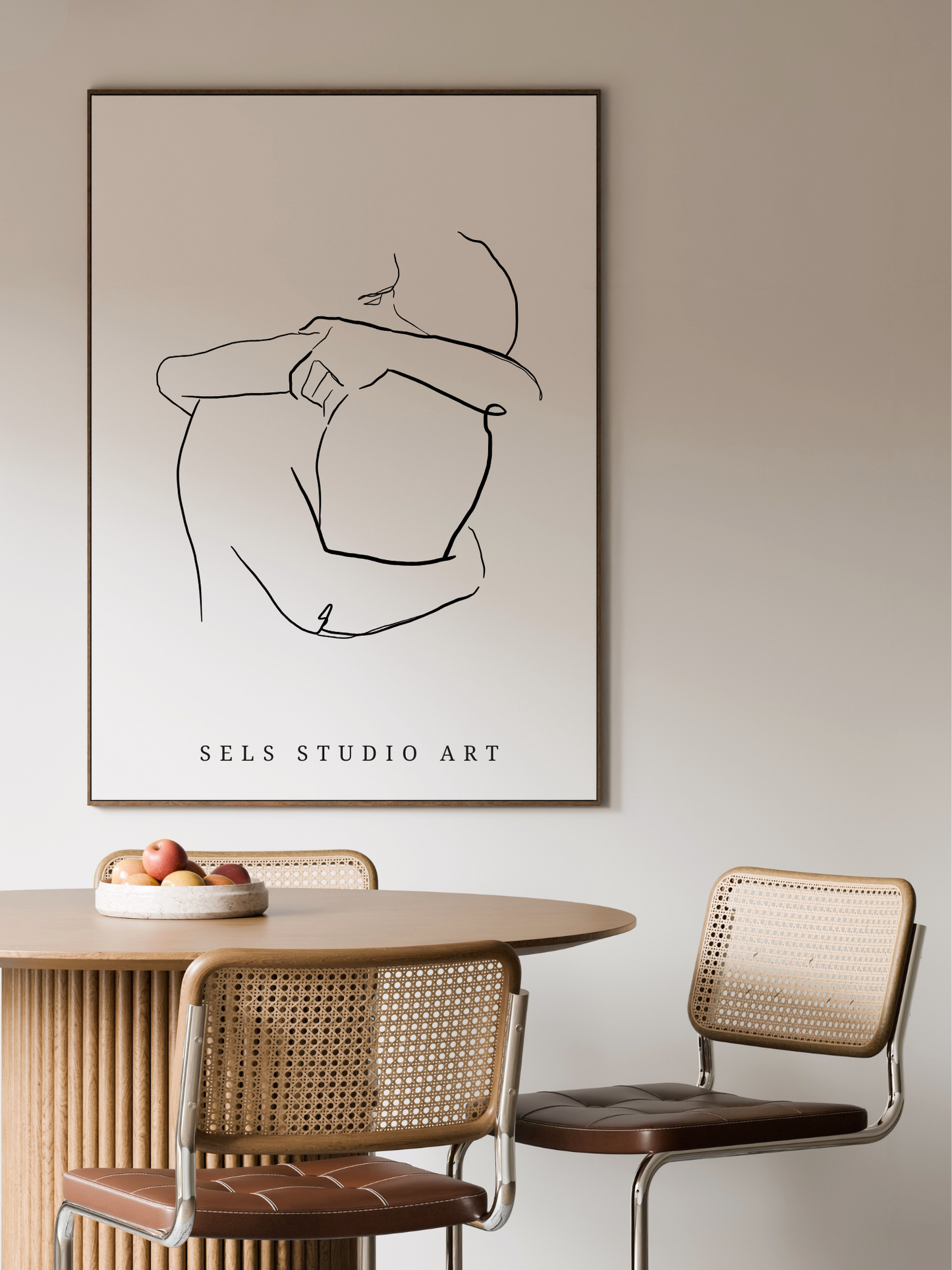 Intimate Embrace | Umarmung Line Art Poster