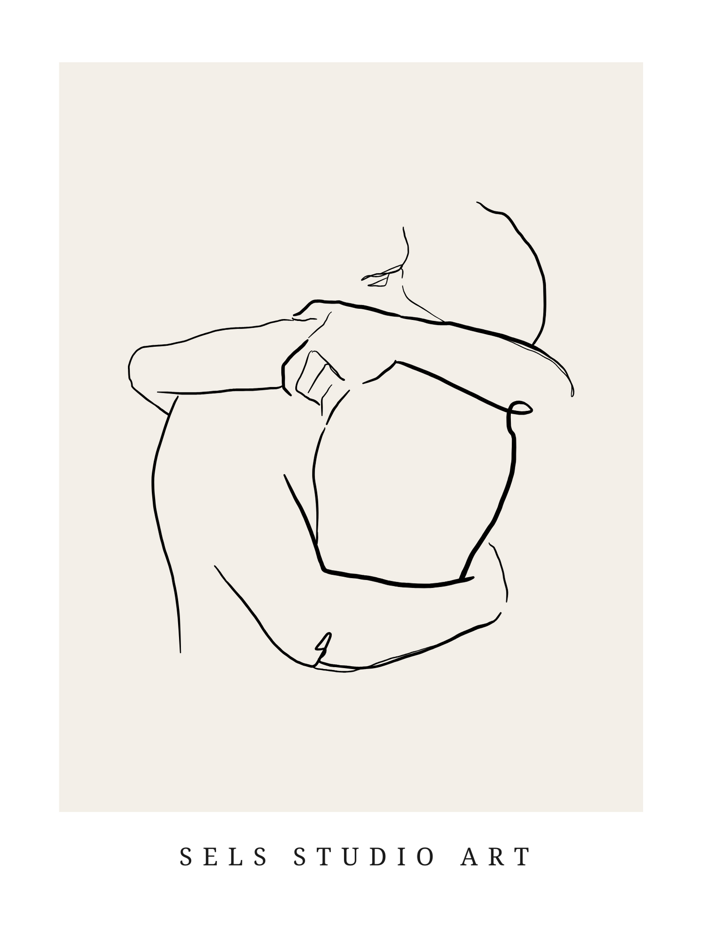Intimate Embrace | Umarmung Line Art Poster