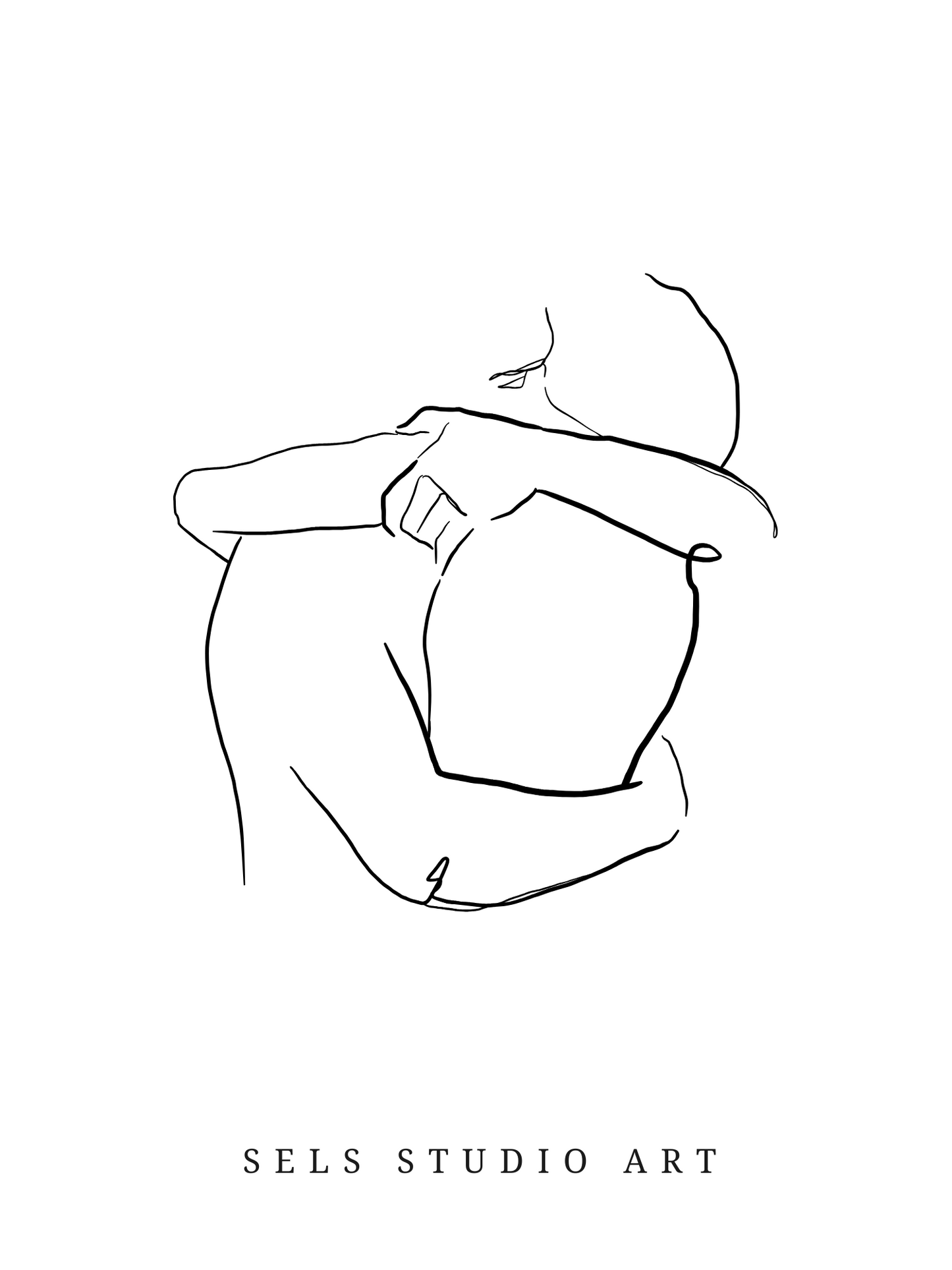 Intimate Embrace | Umarmung Line Art Poster