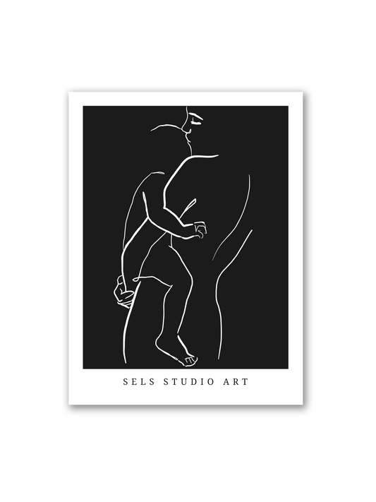 Motherlove | Mutter Kind Line Art Poster