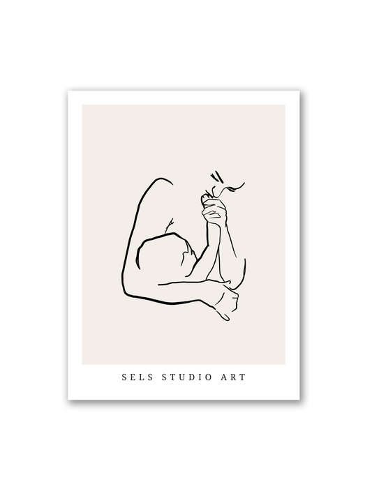Breastfeeding Artwork | Mutter und Kind Stillen Line Art Poster