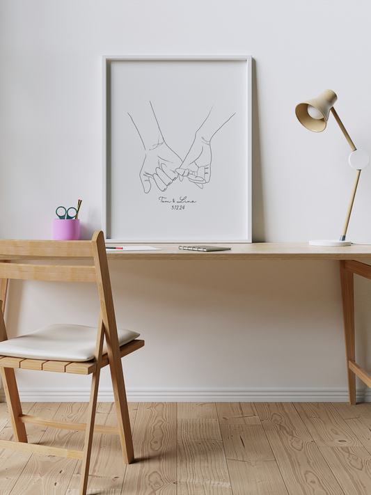 Pinky Promise | Personalisiertes Line Art Poster