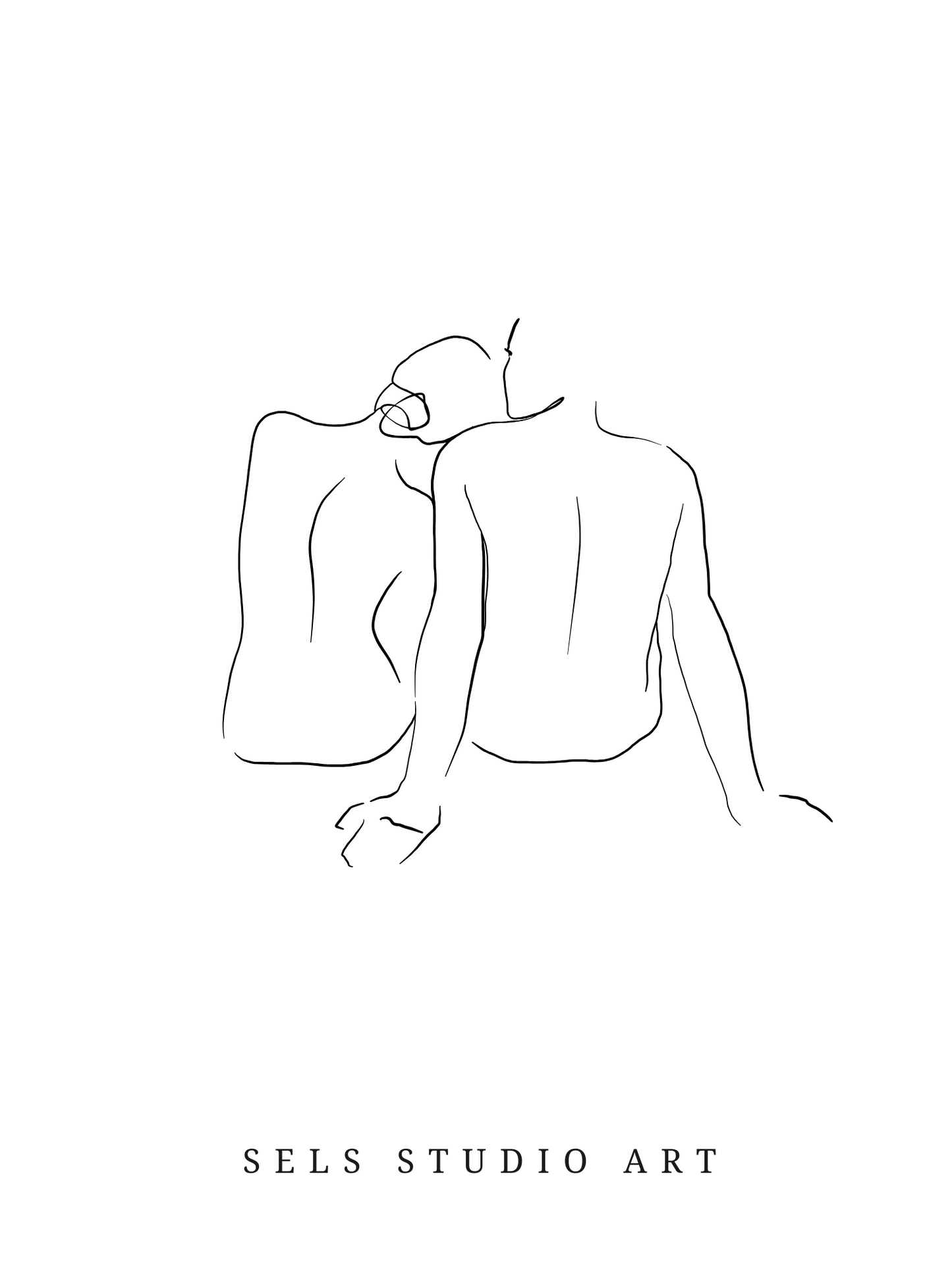 Silent Love | Paar Line Art Poster