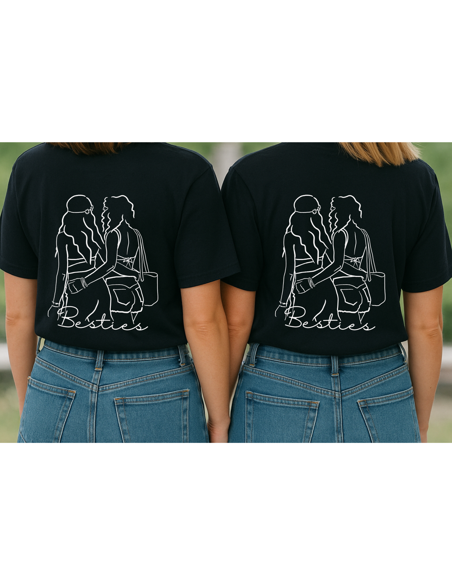 Dein Foto als Line Art | Besties T-Shirt