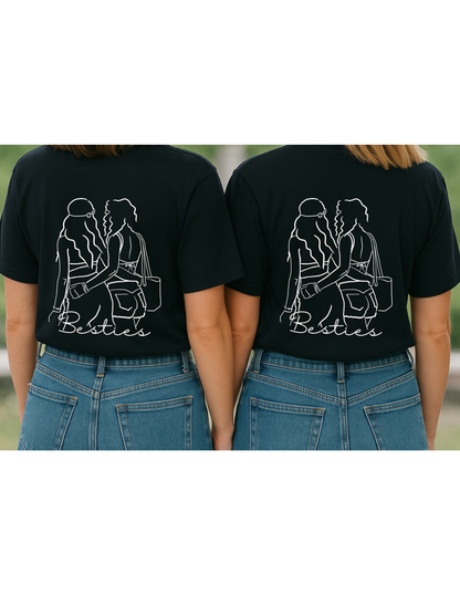 Dein Foto als Line Art | Besties T-Shirt