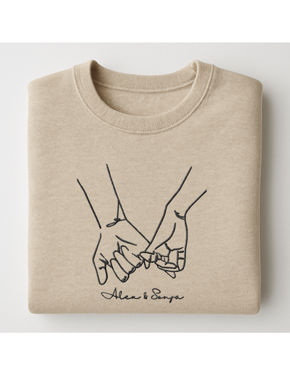 Personalisierte Line Art Couple Sweatshirt