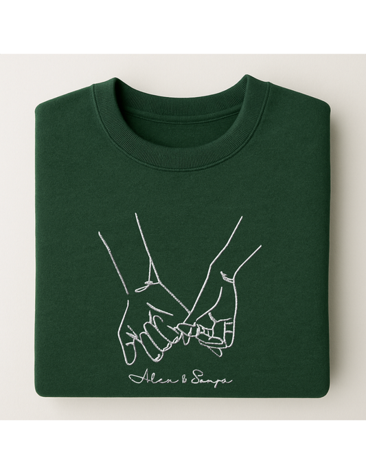 Personalisierte Line Art Couple Sweatshirt