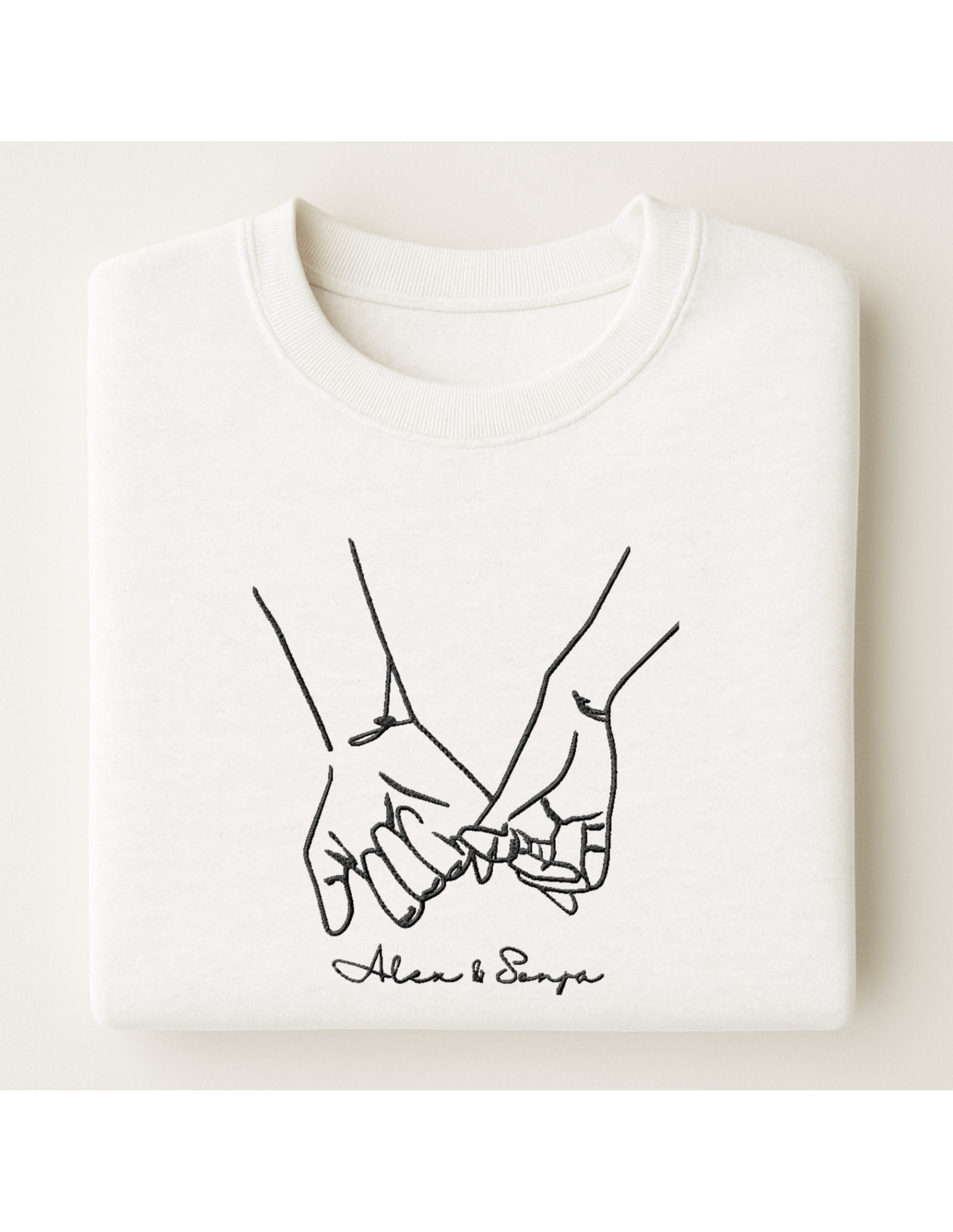 Personalisierte Line Art Couple Sweatshirt