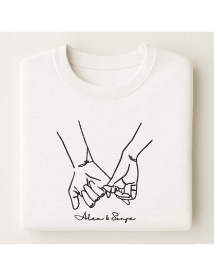 Personalisierte Line Art Couple Sweatshirt