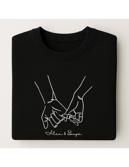 Personalisierte Line Art Couple Sweatshirt