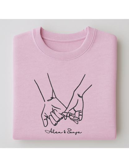 Personalisierte Line Art Couple Sweatshirt