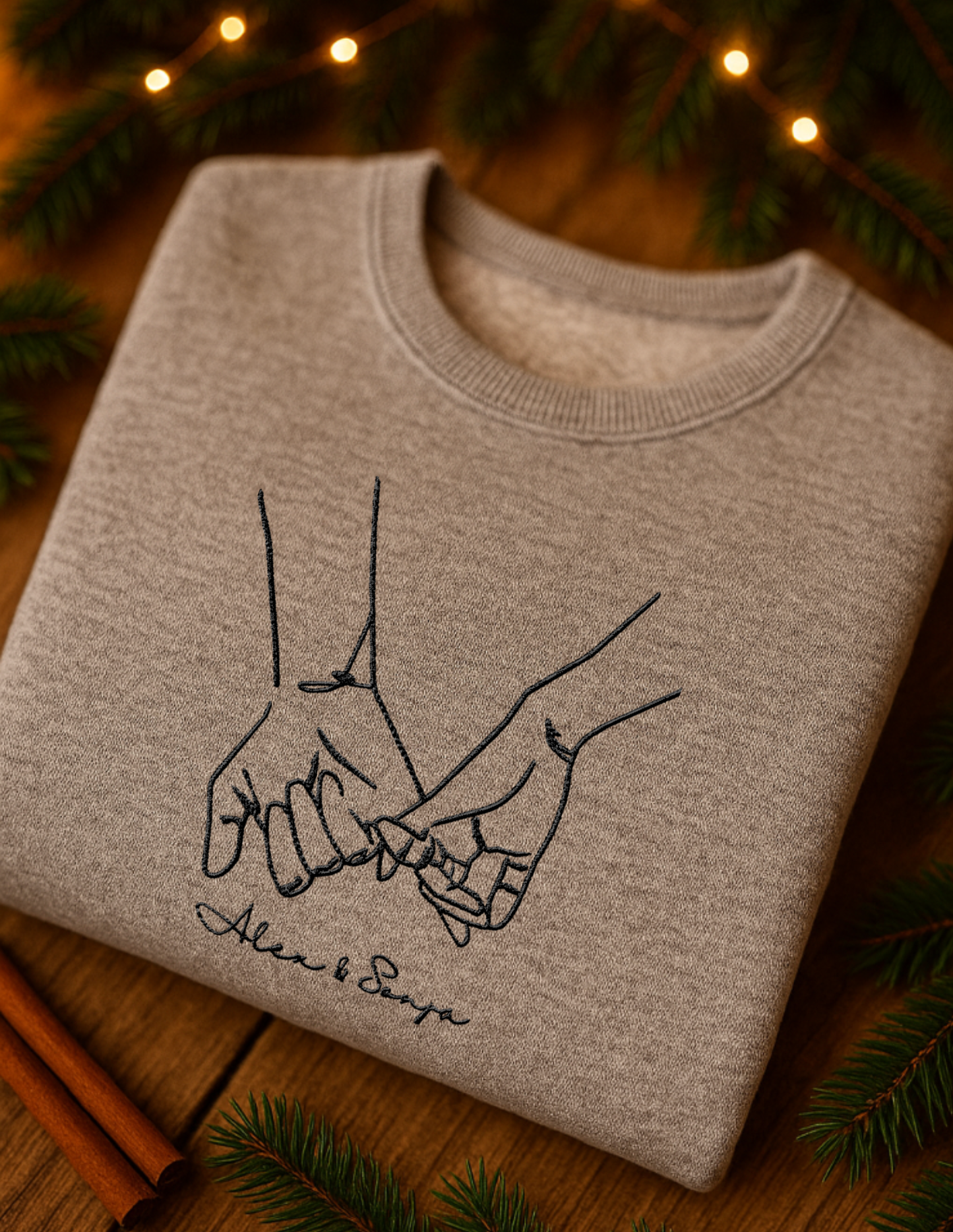 Personalisierte Line Art Couple Sweatshirt