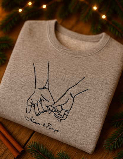 Personalisierte Line Art Couple Sweatshirt