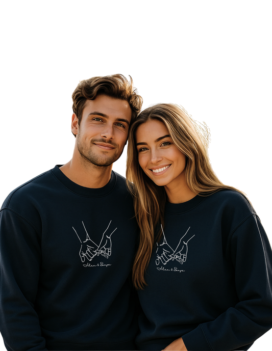 Personalisierte Line Art Couple Sweatshirt
