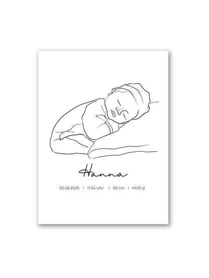 Dein Foto als Line Art | Baby
