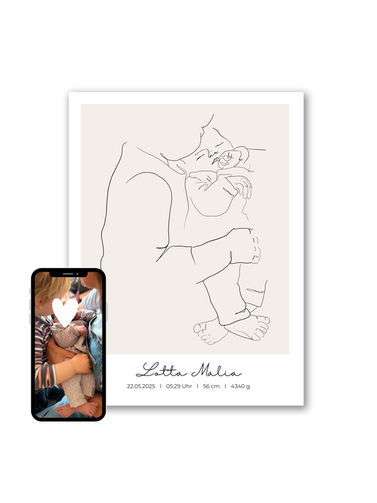 Dein Foto als Line Art | Baby