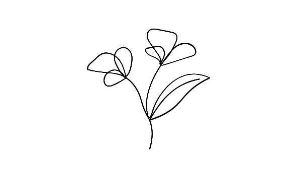 Line Art Icon einer Blume – Symbol für FSC®-zertifiziertes, nachhaltiges Premiumpapier bei Sels Studio – umweltfreundlich, langlebig und hochwertig verarbeitet.