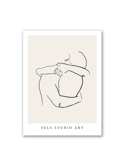 Intimate Embrace | Umarmung Line Art Poster