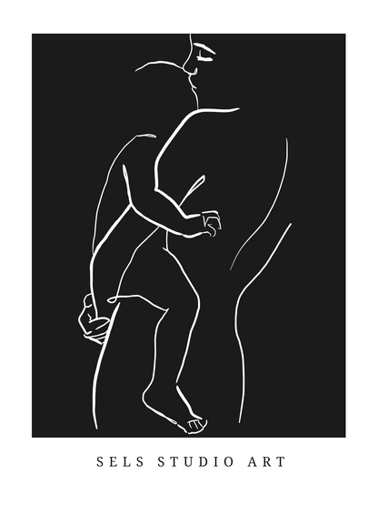 Motherlove | Mutter Kind Line Art Poster