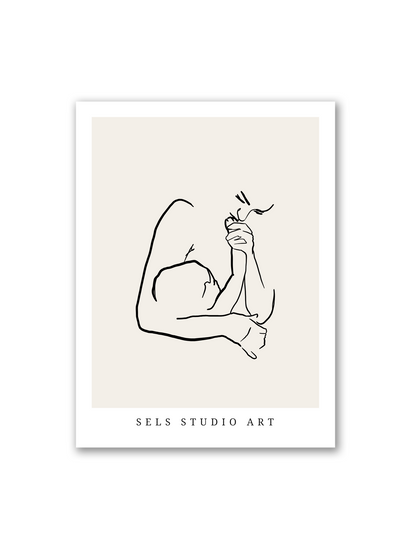 Breastfeeding Artwork | Mutter und Kind Stillen Line Art Poster
