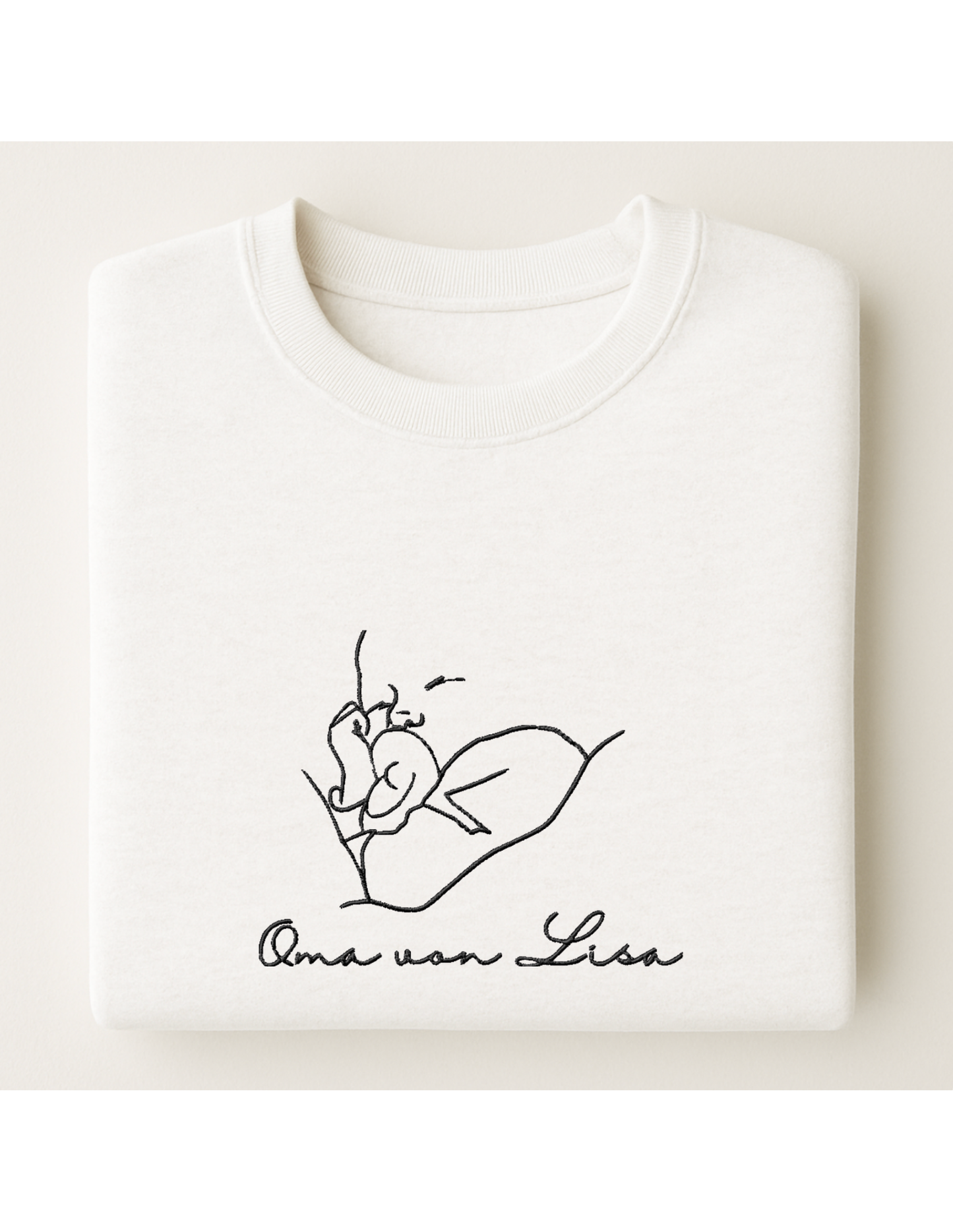 Personalisiertes Line Art Sweatshirt | Foto als Stickerei