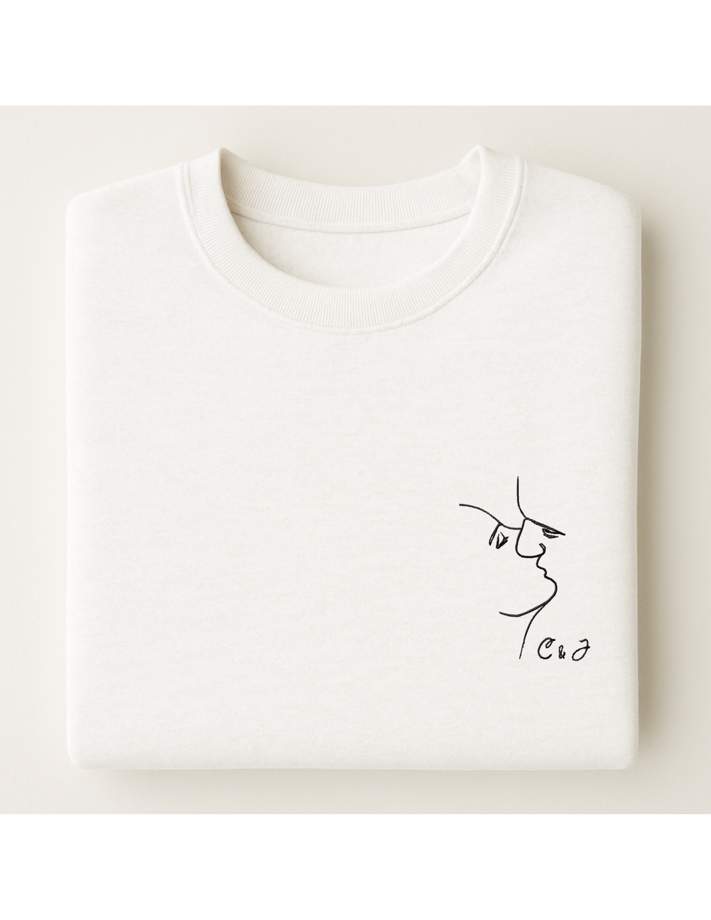 Personalisiertes Line Art Sweatshirt | Foto als Stickerei