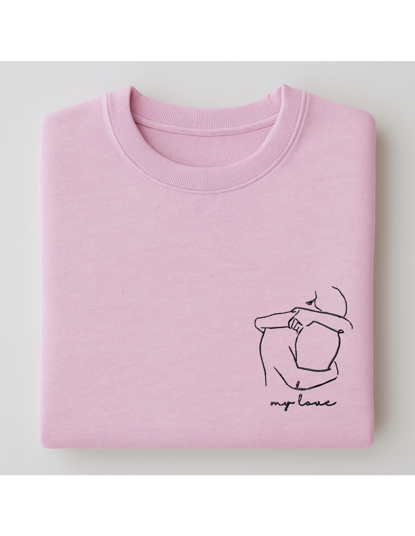 Personalisiertes Line Art Sweatshirt | Foto als Stickerei