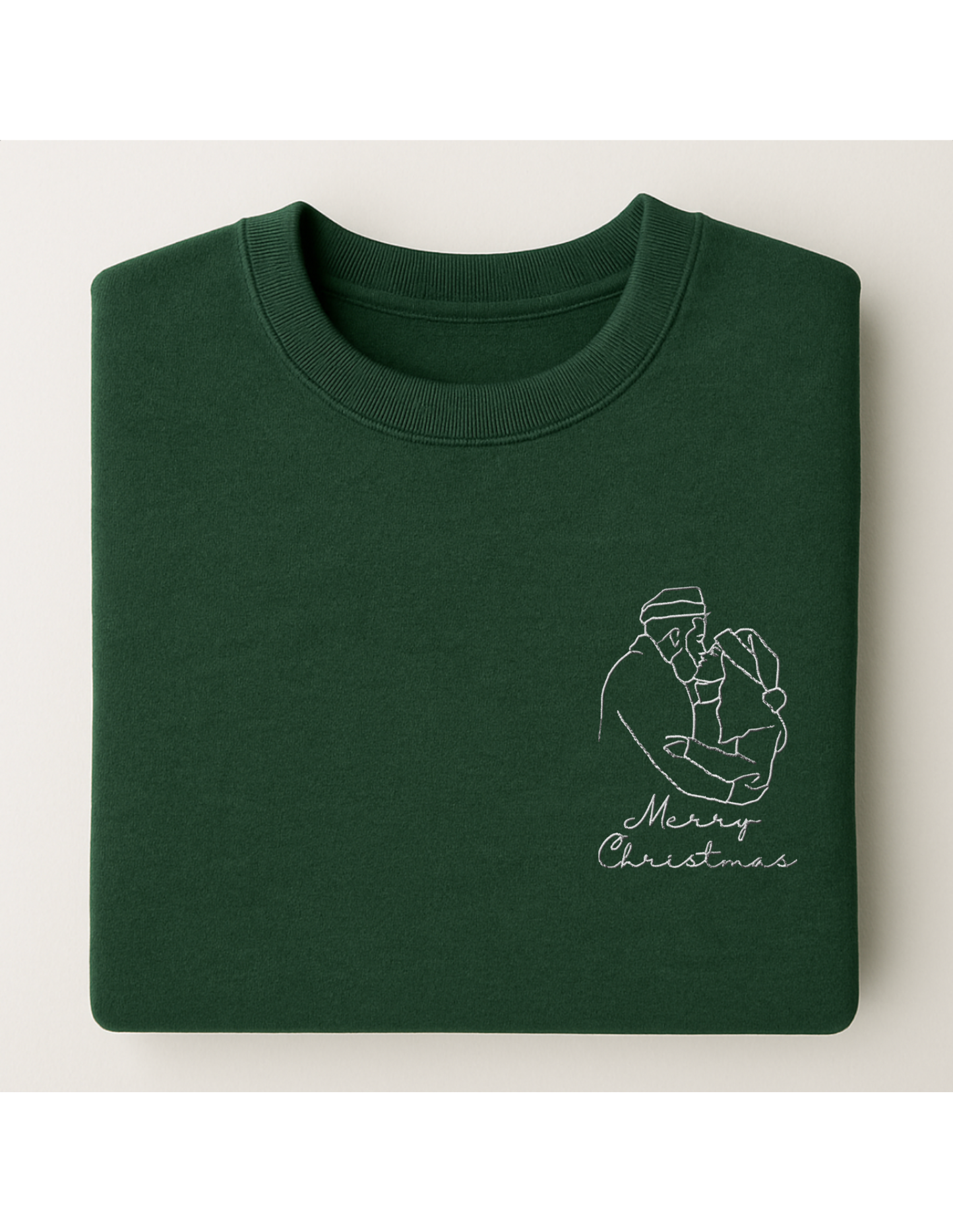 Personalisiertes Line Art Sweatshirt | Foto als Stickerei