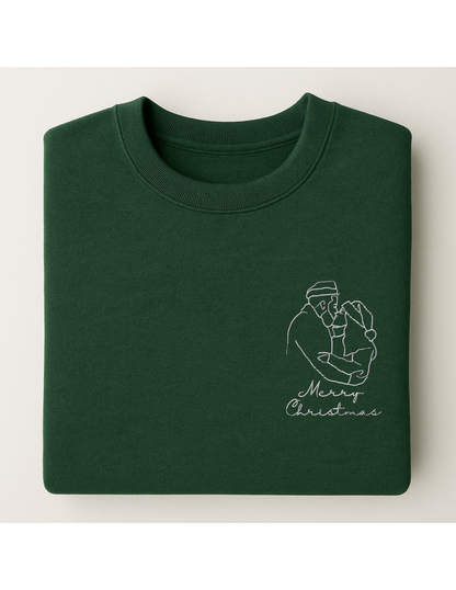 Personalisiertes Line Art Sweatshirt | Foto als Stickerei