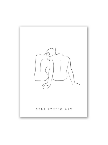 Silent Love | Paar Line Art Poster