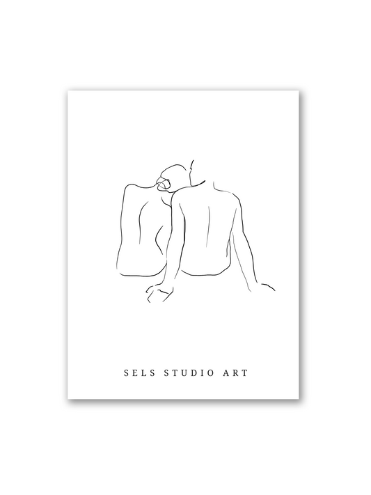 Silent Love | Paar Line Art Poster