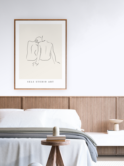 Silent Love | Paar Line Art Poster