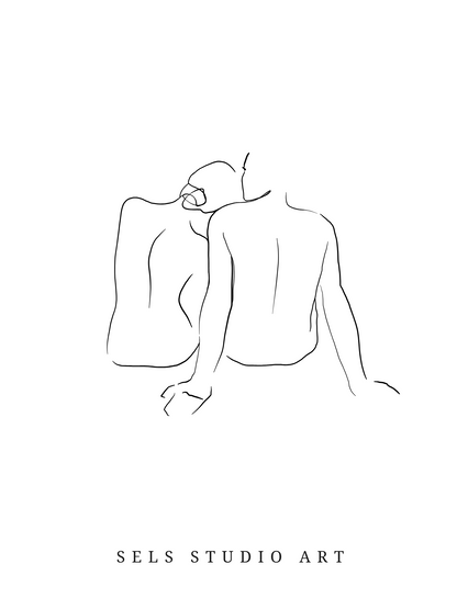 Silent Love | Paar Line Art Poster